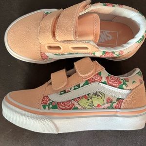 Vans Old Skool Velcro Frog Frolic girls toddler sneakers size 11c